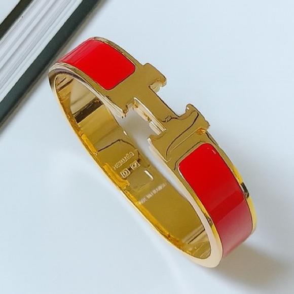 New Red Clic H Bracelet Gold Plated Stainless Steel